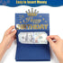 HOMANGA Birthday Money Envelope for Cash Gifts, Surprise Cash Holder for Men, Women, Kids, Blue Gold