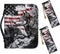 Wolf American Flag Bible Case for Men, Leather Bible Cover Bags for Adults with 2 Bookmark, Waterproof Protective