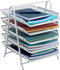 Mind Reader 5-Tier Paper Tray Desktop Organizer File Storage Metal Mesh White