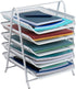 Mind Reader 5-Tier Paper Tray Desktop Organizer File Storage Metal Mesh White