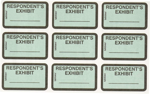 Tabbies Legal Exhibit Labels - RESPONDENT'S Exhibit 252, Blue, 1-5/8"W x 1"H, 58027