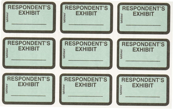 Tabbies Legal Exhibit Labels - RESPONDENT'S Exhibit 252, Blue, 1-5/8"W x 1"H, 58027