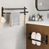 SEIDO 28 Inch 2-Tier 304 Matte Black Double Towel Bar, Heavy Duty Square Ladder Towel Rack for Bathroom Wall Mounted
