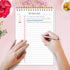 To Do List Notepad, Undated Daily Planner with Checklist, Spiral Waterproof Cover, Pink, 52 Sheets, 5.5"*8.3" A5 Size