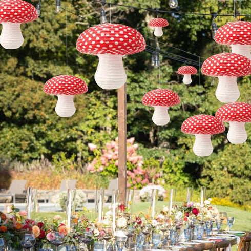 XMYXGS Mushroom Paper Lantern Mushroom Hanging Lanterns Mushroom Party Decorations Mushroom Table Centerpieces