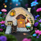 Fairy Garden Accessories Gnome House 4 Pcs Kit, Solar Statues with Openable