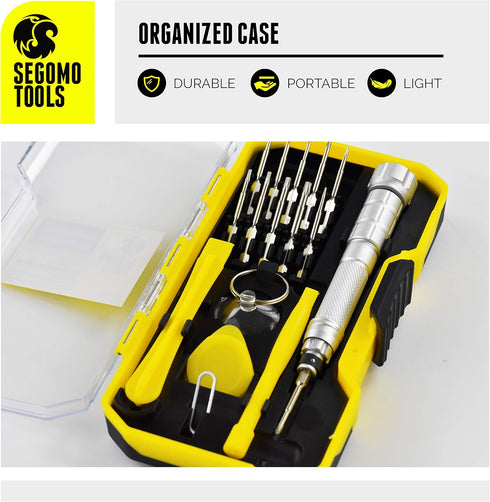 Segomo Tools 17 Piece Precision Screwdriver Set - Eyeglass, Watch, Jewelers, Computer Repair Kit