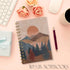 Boho Sun Mountain Spiral Notebook, 5.5x8.3 Inches, Preppy Nature Journal