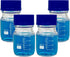 Karter Scientific 100ml Glass Round Media Storage Bottles with GL45 Screw Cap, Borosilicate Glass, Pack of 4