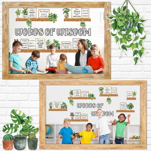 Set Set Qilery Bookshelf Bulletin Board Plant Motivational Classroom Decor Reading Library Bulletin Board Inspirational