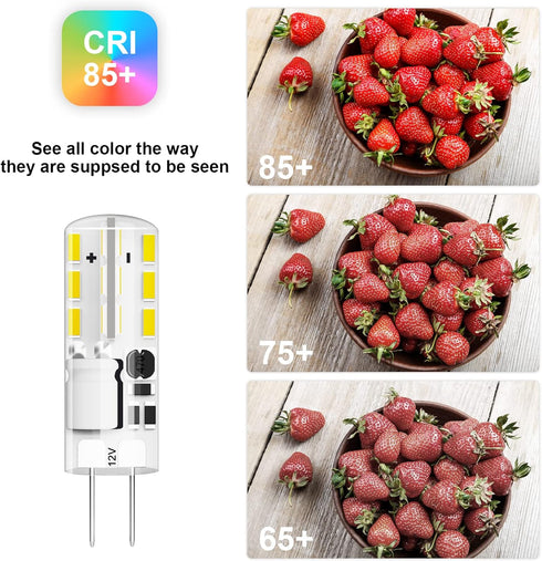 G4 Bulb Bulb 1.5W 12V 10W T3 Bulb 6000K, 10-Pack LED JC Type Bi-Pin Base AC/DC Halogen Replacement for Landscape