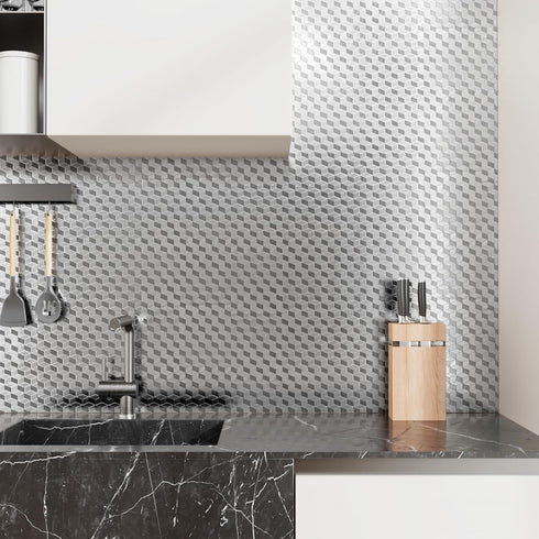 BESWEE 15.7''x315'' Countertops Stainless Steel Contact Paper for Appliances Stainless Steel Wrap for Kitchen Peel