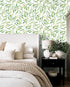 HAOKHOME 93199-2 Boho Peel and Stick Wallpaper Green Branches Leaves Removable Vinyl Self Adhesive Contact Paper 17.7in x 9.8ft by HAOKHOME