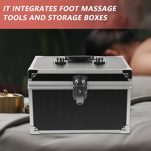 24x16x16cm Toolbox INOOMP Portable Tool Box with Waterproof Lining, Small Carry-out for Foot Massage Technician, Black