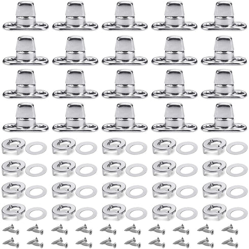 20 Sets Marine Grade Twist Lock Fasteners, Turn Button Eyelet and Stud, Mounting Screws for Canvas Marine Fastener.