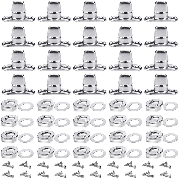 20 Sets Marine Grade Twist Lock Fasteners, Turn Button Eyelet and Stud, Mounting Screws for Canvas Marine Fastener.