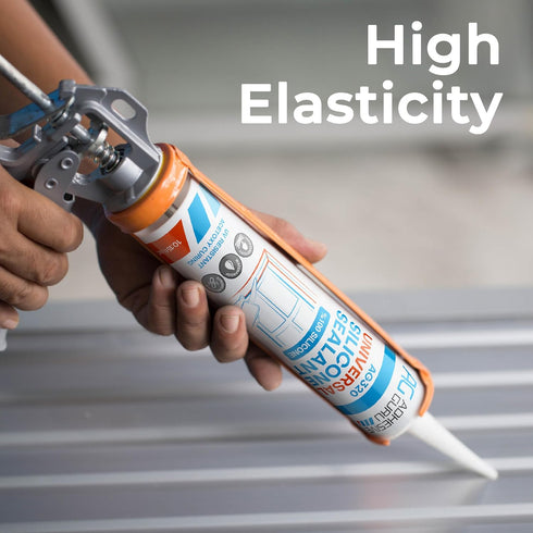 Adhesive Guru All Purpose Clear Silicone Sealant, Waterproof, 10.15 fl.oz, 100% Silicone, Transparent