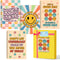 L1rabe Inspirational Spiral Notebooks, Back to School, 4 A5 Happy Face Motivational Notebooks, College Ruled Journal