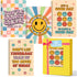L1rabe Inspirational Spiral Notebooks, Back to School, 4 A5 Happy Face Motivational Notebooks, College Ruled Journal