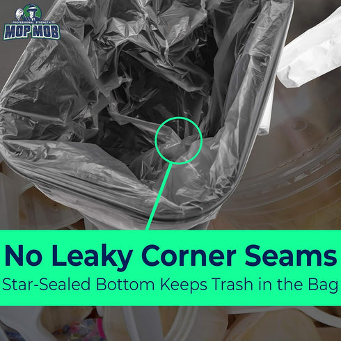 4 50 Count, Leak-Proof Clear Gallon Trash Can Liners, Coreless Roll, No Mess Disposal, Guaranteed for Life