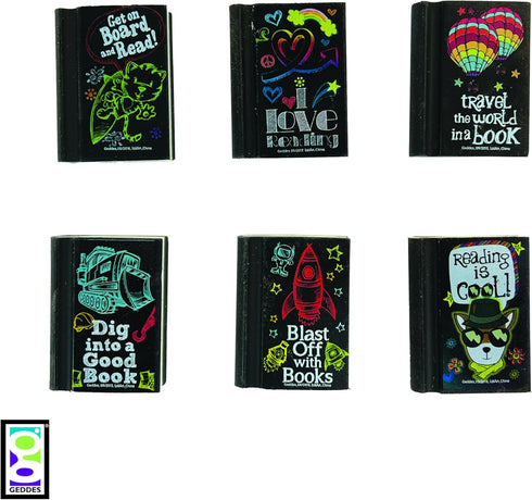 Raymond Geddes Reading Rocks! Pencil Erasers - Pack of 48