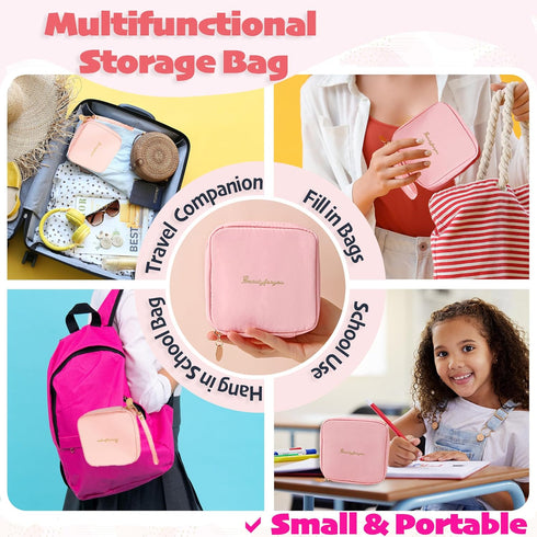 10-12 Essential First Period Kit for Girls | Period Bags for Teen Girls for School | First Period Gift with Sanitary