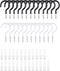 Kare Kind 25 pcs Ceiling Hooks, Rubber Coated with 13x Black and 12x White Hooks for Indoor Outdoor Use