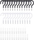 Kare Kind 25 pcs Ceiling Hooks, Rubber Coated with 13x Black and 12x White Hooks for Indoor Outdoor Use