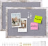 Gray Felt Bulletin Board, Decorative Hanging Boards with White Rustic Wood Frame, Vision Board for Office Home