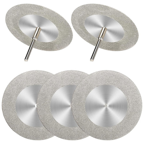5Pcs 60mm Diamond Cutting Disc Cut Off Wheels with 5Pcs Mandrel 1/8'' Shank for Rotary Tool Drill Attachment