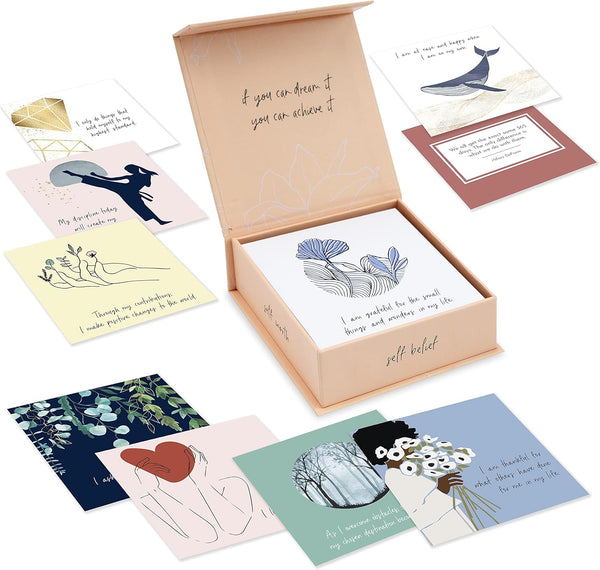 RYVE 52 Positive Affirmation Cards for Women – Daily Motivation & Meditation with Inspirational Quotes, Gifts