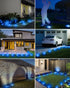 4 Pack 8 IP65 btfarm Solar Lights Outdoor, LED Solar Ground Lights Waterproof Flat Solar Disc Light, Pathway Lights