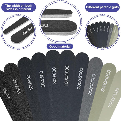 Honoson 20 Pcs Sanding Sticks, Assorted Polishing Sticks for Plastic Models, Metal and Wood Craft Tools