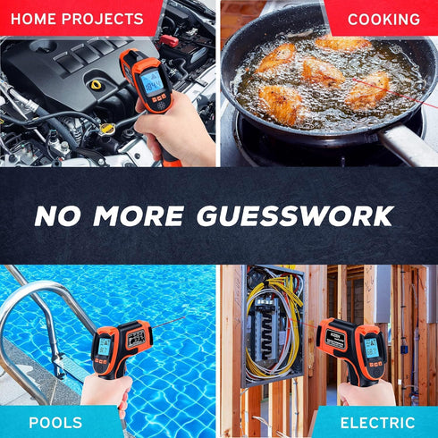 Kizen Infrared Thermometer Gun (LaserPro LP300) - Handheld Surface Thermometer for Griddle, Grill, Oven, Engine, A/C -