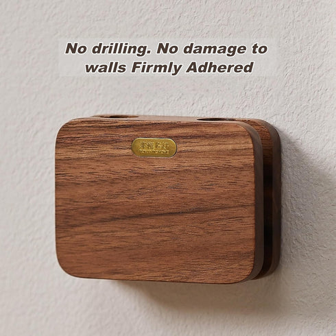 FUTCHINEST Solid Wood Self-Adhesive Cord Holder for Thick Cables - Cable Management for Nightstand, Kitchen,PC,TV