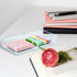 Sticky Notes Holder, 2in1 Memo Pad Dispenser, Clear Desk Supplies Organizer for Office, Home, School (DP013)