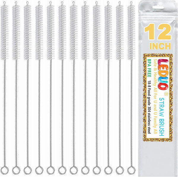 LEDUO Straw Cleaner Brush for Stanley - 12 PCS | Reusable Drinking Straw