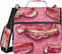 Fisyme Cartoon Bacon Meat Cute Zipper Binder 3 Ring with Zipper and Shoulder