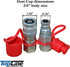 3/8 Body Size Flat Face Hydraulic Quick Coupler Rubber Caps Plug Set - Skid Steer Coupling for Bobcat Couplers (1 Set)