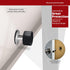 Door Stopper with Extra Sticker, Self-Adhesive Door Stop with Black Rubber Bumper & Stainless Steel Body - Heavy Duty Door Knob Wall Protector Sound Dampening for Home & Office Use by WellFactor