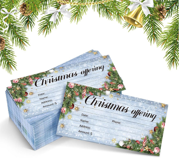 Cholemy 500 Pcs Christmas Offering Envelopes for Church, 6.3 x 3.1 Inch Tithes and Donation Envelopes