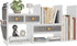 X-cosrack Wood Expandable Desktop Bookshelf, Adjustable Storage Organizer with Drawers for Office Supplies, Makeup,