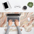 Set 4in1 35.4x15.7 inches Britimes Marble Gold Pink Keyboard Mouse Pad Abstract Glitter Large Mousepad+Keyboard Wrist