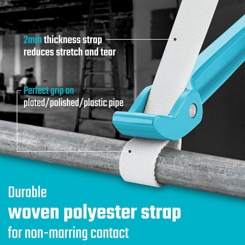 DURATECH Strap Wrench 12" Handle, Adjustable Nylon Strap Pipe Wrench, Oil Filter Strap Opener Wrench,Blue by DURATECH