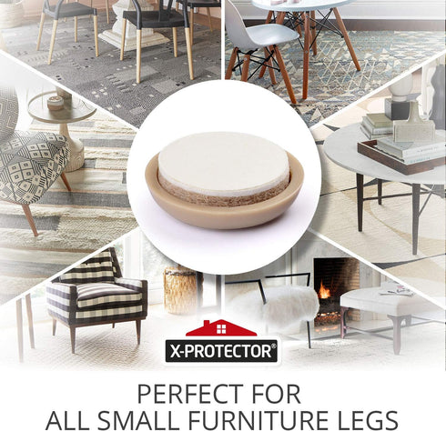 X-PROTECTOR Chair Sliders, 40 pcs Carpet Sliders 1”, Premium Furniture Moving Pads, Protect Your Floor