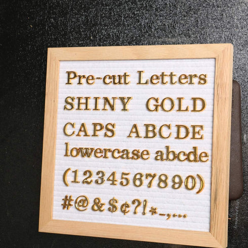 Gold Letters for Letter Board, 3/4 inch Message Board Letters, 375 Pre-Cut Plastic Changeable Menu Board
