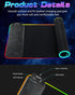 BosoChe 10W, 31.5"x11.8" 9 Wireless Charging RGB Gaming Mouse Pad Large Desk Mat, Light Modes, Non-Slip Rubber Base