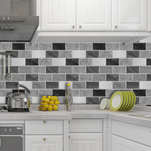 10-Sheet Kitchen,12"x12" URCOLOR Subway Tile Peel and Stick Backsplash for Self Adhesive Wall Tiles Sticker on Back