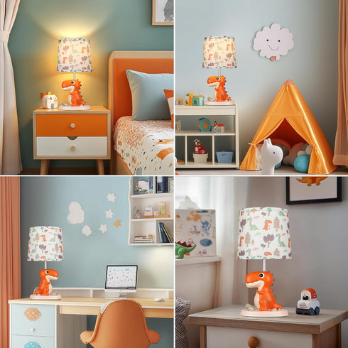 1 Bulb Hamucd Single Dinosaur Bedside Table Lamp for Kid Bedroom Decor,Nursery Nightstand Lamp for Boy Girls,Cute Desk
