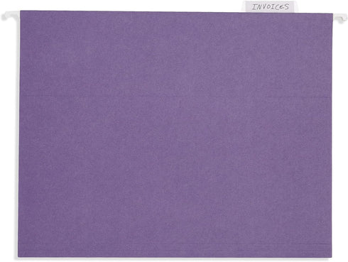 Blue Summit Hanging File Folders, Letter Size, Purple – 25 Pack for Organization